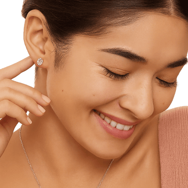 Elongated Oval Moissanite Stud Earrings in 18K White Gold Plated Sterling Silver (2ct. ) - La Pretti