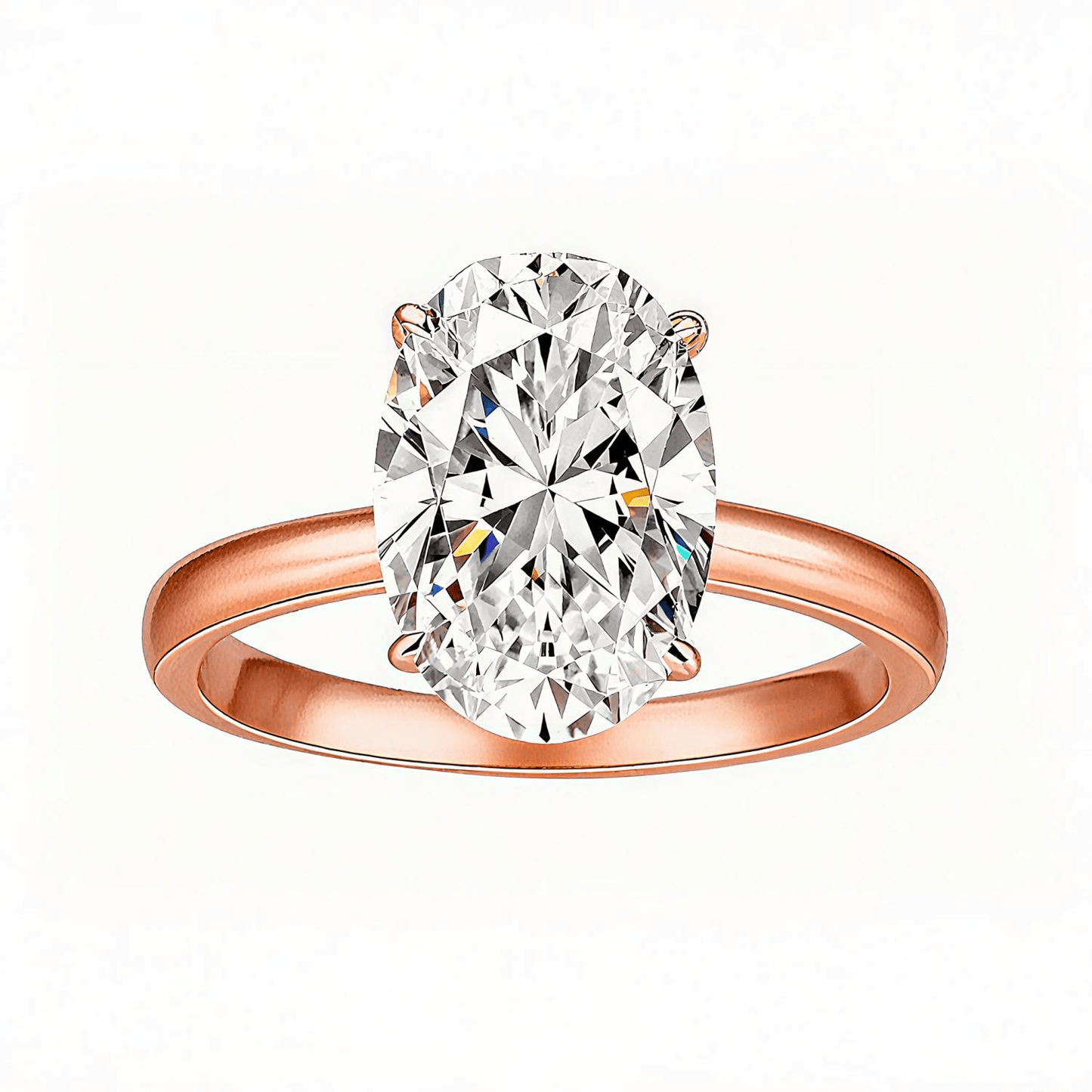 Elongated Oval Cut Moissanite Solitaire Engagement Ring (4.5ct. ) - La Pretti