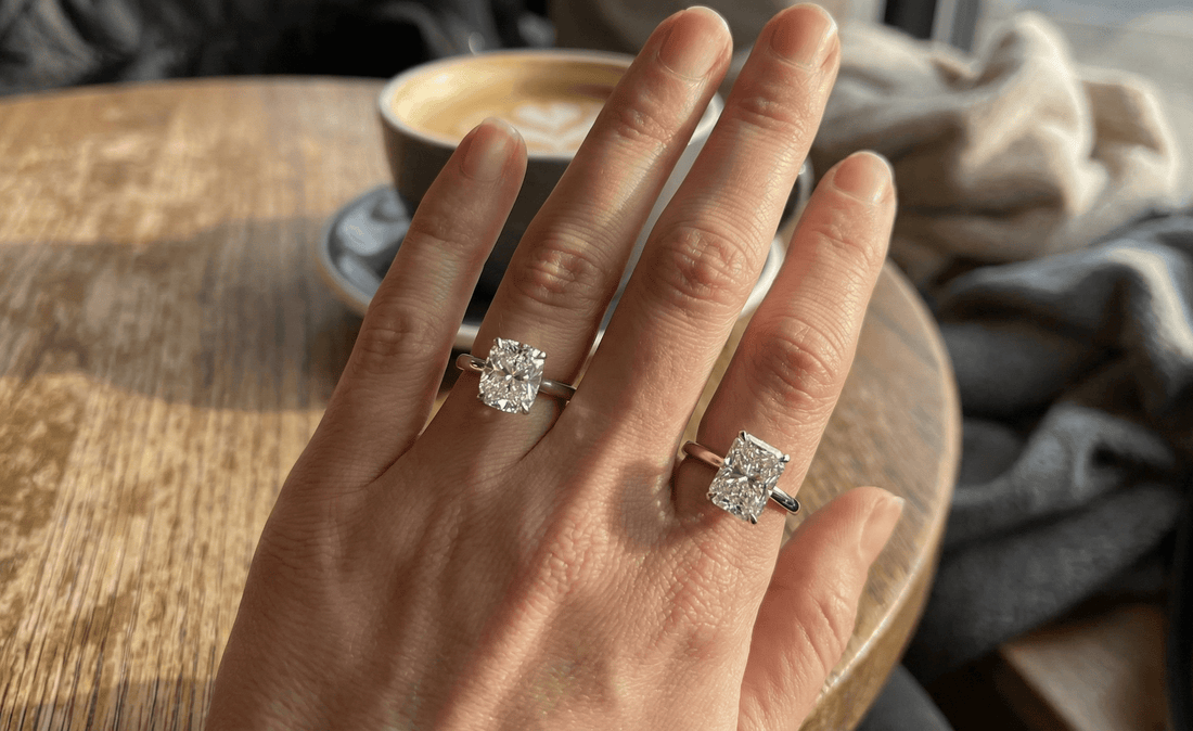 Elongated Cushion vs. Radiant Cut Moissanite: Which Shape is Right for You? - La Pretti
