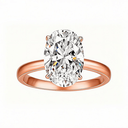 Elongated Oval Cut Moissanite Solitaire Engagement Ring (4.5ct. ) - La Pretti