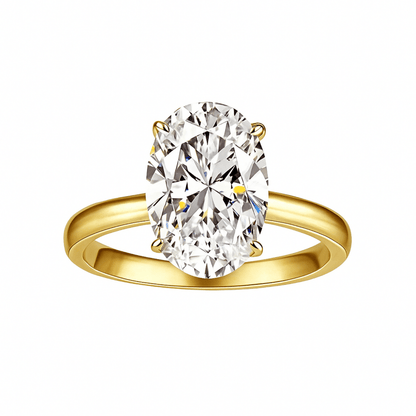 Elongated Oval Cut Moissanite Solitaire Engagement Ring (4.5ct. ) - La Pretti