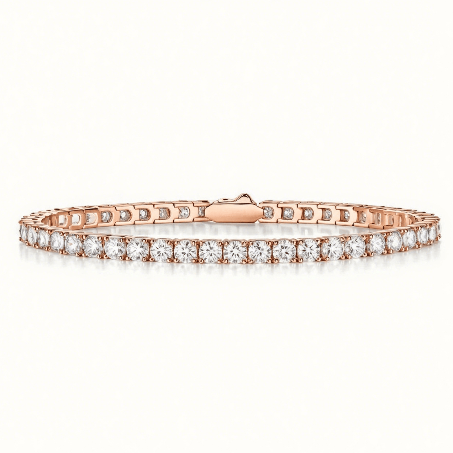 Moissanite Tennis Bracelet in Plus Links with Safety Box Clasp - La Pretti